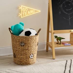 ตะกร้าผักตบชวาปักลายสวยงาม ตะกร้าเก็บของทำมือ ขายส่ง เป็นมิตรกับสิ่งแวดล้อม ผลิตในเวียดนาม - Product Image 6