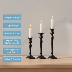 Candelabro nórdico de metal negro mate, moderno soporte de aluminio para velas cónicas, centro de mesa para bodas, eventos, mesas de comedor, decoración del hogar - Product Image 3