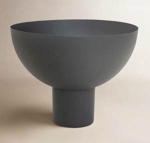 Bol sur piédestal noir mat, centre de table décoratif, bol à fruits, pot de plante, jardinière sur piédestal d'intérieur, pour boissons, en métal et céramique - Product Image 1
