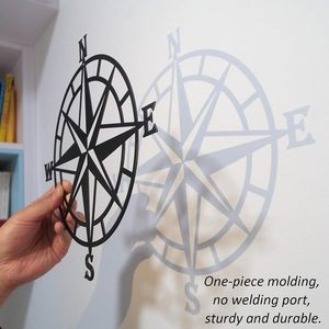 Black Metal Compass Rose Wall Art Nautical Compass <b>Star</b> Cutout <b>Hanging</b> Wall Decor for Home Living Room Bedroom Outdoor Patio - Product Image 3