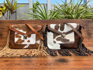 Nouveau Style occidental cheveux sur cacher fourrure en cuir véritable frange sacs haute qualité Boho Style femmes en cuir véritable frange sacs à bandoulière - Product Image 3