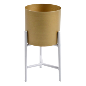 Jardinière en métal avec support, design unique, martelée à la main, ronde, sur support métallique, pour la décoration du jardin et de la maison - Product Image 6