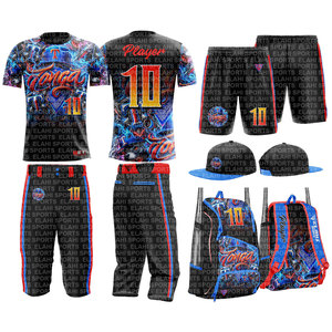Ensemble d'uniformes de sublimation pour le baseball, comprenant maillots, sacs, shorts, casquettes, kit complet, vente en gros, OEM, ODM - Product Image 1