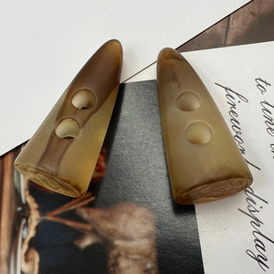 100% vrai bouton à bascule en corne de buffle 2 pouces bouton de taureau Style artisanat poli cousu amour Style corne de taureau artisanat naturel FWE - Product Image 4