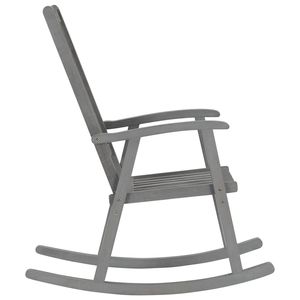 Sedia a dondolo resistente in legno massello di acacia grigio, mobili da giardino standard - Product Image 3