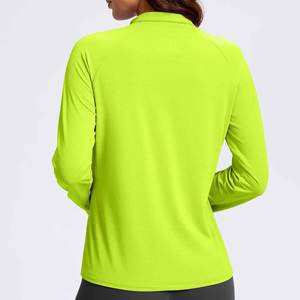 Chaqueta de Forro Polar con Cremallera y Manga Larga para Mujer, Color Verde Lima, Tejida, Transpirable, Cuello Alto, Largo Regular, para Otoño - Product Image 2