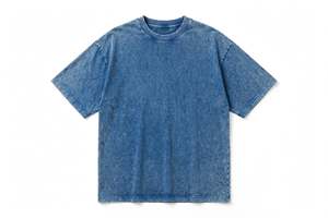 Heavyweight Washed Oversized <b>Men</b> T-<b>Shirt</b> Cotton Blend O-Neck Short Sleeve <b>Silk</b> Screen Printed Custom Front Logo Eco-Friendly - Product Image 2