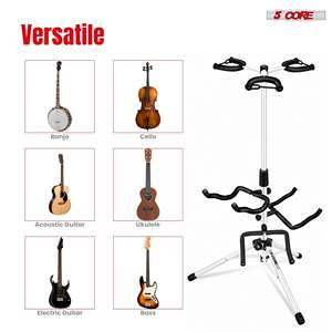 Support de Guitare Triple Réglable 5 Cœurs pour Guitares Acoustiques, Électriques et Basses avec Support de Manche - Product Image 5