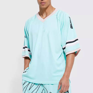 Maillot de sport unisexe à col en V en mesh respirant à manches courtes – Idéal multisports et entraînement - Product Image 1