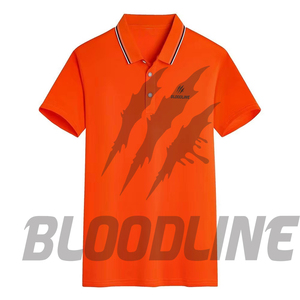 Chemise à manches courtes pour homme Bloodline, vert foncé, coton tricoté, respirante, séchage rapide, coupe classique, logo imprimé sur le devant - Product Image 3