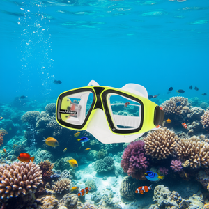 Maschera da snorkeling Aqua Sport per bambini dai 7 anni in su, senza lattice, con cinturino in silicone e fascia regolabile, attrezzatura da immersione - Product Image 3