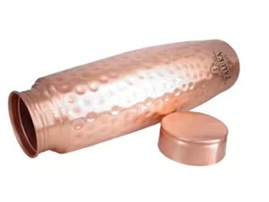 Botella de Agua Artesanal de Cobre Puro, Ecológica, con un Diseño Increíble, Patrones Únicos, Beneficios para la Salud Ayurvédica - Product Image 5