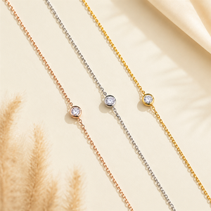 1.00 Carat Round Lab Grown Diamond Bezel Setting Solitaire <b>Pendant</b> Necklace, 14K 18K <b>Solid</b> <b>Gold</b> Anniversary Birthday Gift - Product Image 5