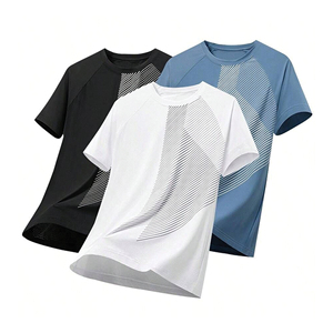 Camiseta Clásica de Hombre con Textura de Punto Acanalado, Corte Holgado para un Estilo Versátil, Mangas Cortas para Comodidad Durante Todo el Día, Proveedor de Camisetas - Product Image 3