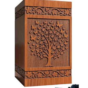 Wooden Urn with Nameplate for Memorial Use Elegant Wooden Urn with Smooth Rounded <b>Edges</b> by AYAANS - Product Image 6