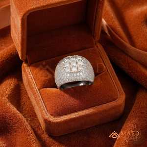 Men's Cluster Moissanite <b>Ring</b> Silver Tone <b>Iced</b> Out Round Cut Hip Hop Statement <b>Ring</b> Luxury Fashion Jewelry Gift - Product Image 3