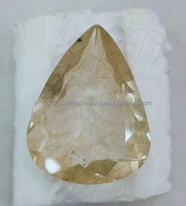 พลอยสังเคราะห์สังเคราะห์สังเคราะห์จากธรรมชาติสีทองและหยาบผลิตจากควอตซ์อัญมณีหลวม - Product Image 1