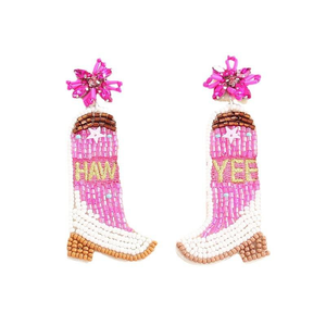 Western Cowboy Style Boots Women Beaded Felt Fabric Letter Embroidered Fashion Jewelry Ladies <b>Drop</b> BY MULTI CRAFT - Product Image 3