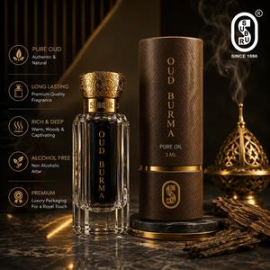 Huile pure d'Oud de Birmanie 3 ml, huile essentielle parfumée, flacon en verre avec bouchon doré pour massage spa et aromathérapie - Product Image 4