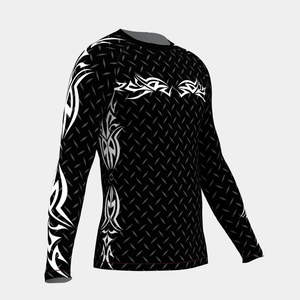 Maillot de bain à manches longues avec logo personnalisé sur le devant |   Vêtements de sport respirants et écologiques en polyester/spandex, service OEM, séchage rapide - Product Image 3