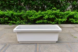 Customizable Eco-Friendly Durable Lightweight Modern White Rectangular PVC Vinyl Coated QYT-Planter Box05 <b>Artificial</b> <b>Flower</b> - Product Image 2