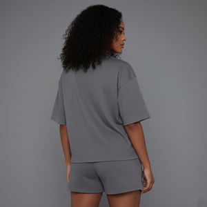 OEM Women Summer Shorts <b>Set</b> Boxy Fit Baggy <b>Matching</b> Football Tennis Uniform Polyester Custom Puff Print <b>Joggers</b> 2PCS Outfit - Product Image 5