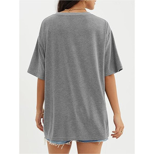 Camiseta Unisex Oversize de Cuello Redondo, Color Sólido, Manga Corta, Hombros Caídos, Corte Holgado, 100% Algodón Jersey, Transpirable y Ecológica - Product Image 2