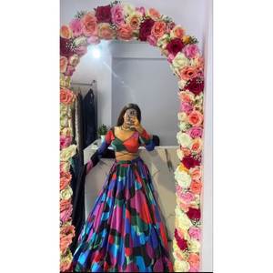 Imprimé floral Lehenga Choli Belle fête porter des vêtements indiens et pakistanais - Product Image 2