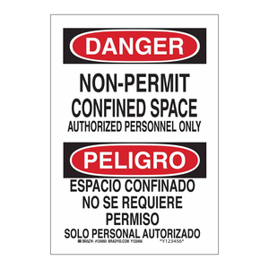 Señal Bilingüe de Peligro de Espacio Confinado en Inglés/Español, PVC Reflectante, Seguridad Industrial - Product Image 2