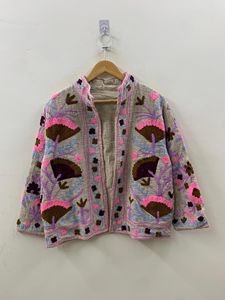 Suzani Kimono Jacket Uzbek Embroidered TNT <b>Coat</b> <b>Vintage</b> Boho Winter Layering Jacket Ethnic Festival Wear - Product Image 1