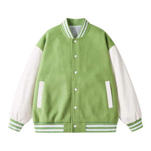 Good Quality Men's Baseball <b>Jackets</b> With <b>Leather</b> Sleeves Wholesale <b>Long</b> Sleeve <b>Leather</b> Windproof Quilted Men Varsity <b>Jacket</b> - Product Image 5