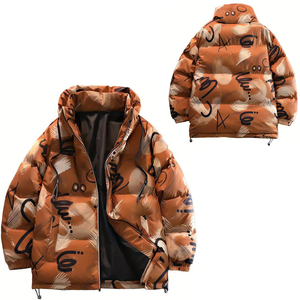 New Design High Quality Winter <b>Thick</b> Warm Waterproof Windbreaker Front Logo Hooded Bomber Style Padded Puffer <b>Jacket</b> - Product Image 1