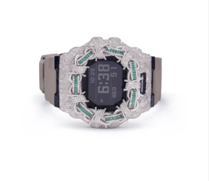 Reloj Digital de Lujo con Bisel de Diamantes, Caja de Acero Inoxidable, Correa de Acero Inoxidable con Moissanita, Resistencia al Agua de 10 Bares - Product Image 2