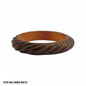 Bracelet en bois torsadé spirale sculpté à la main, style ethnique bohème, bijou vintage et tendance - Product Image 4