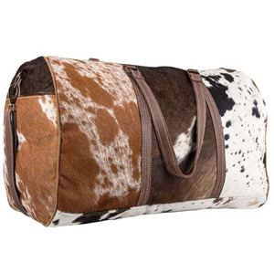 Handmade genuine cowhide leather hair on travel duffle <b>bags</b> wholesale bulk OEM supplier premium quality in low price - Product Image 3