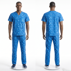 Conjunto de Uniforme Médico para Hombre, Azul Marino, 170 GSM, Polialgodón, Estampado, Personalizado con Bordado, Serigrafía y Transferencia Térmica de Logotipo - Product Image 5