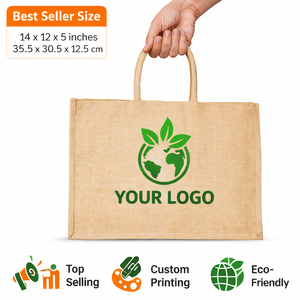 Eco Friendly <b>Jute</b> <b>Shopping</b> Tote <b>Bag</b> With Custom Logo Reusable Grocery Promotional Carry <b>Bag</b> - Product Image 4