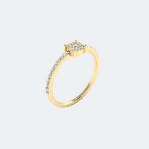 แหวนมินิมอลลิสต์ทรงกลม 0.45 กะรัต ฝังแบบกรงเล็บ - Product Image 4