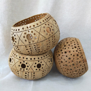 Coco shell candle holder custom many design tea light holders sustainable coconut <b>lanterns</b> - Product Image 1