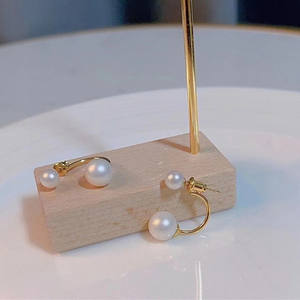 ต่างหูมุกน้ำจืดขนาด 4-6 มม. สวยงามน่ารัก สไตล์เรียบง่าย เครื่องประดับเทพธิดา พร้อมเคลือบทอง 14K - Product Image 3