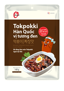 O'food Korean Instant Tokpokki Rice Cake - Jjajang Black <b>Bean</b> Sauce 140g (Non-Spicy) | Wholesale - Product Image 2
