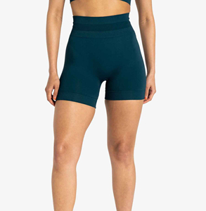 Short de sport taille haute en nylon doux pour femme avec poches latérales – Idéal pour la gym, le vélo et le yoga - Product Image 3
