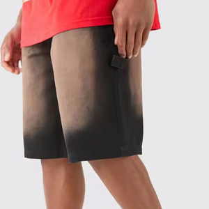 Shorts en molleton premium 280 GSM en coton, coupe décontractée, style baggy, logo personnalisé, délavé vintage, streetwear décontracté pour hommes, vente en gros - Product Image 4