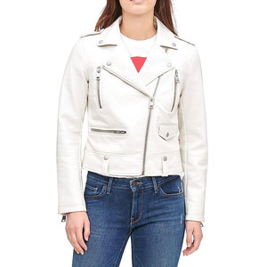 Blouson aviateur en cuir d'agneau véritable pour femme avec poignets et ourlet côtelés, veste d'hiver épaisse coupe-vent décontractée avec doublure en polyester - Product Image 6