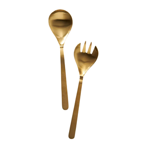 Green Resin Handle Set of 2 Metal Salad Server for Home Hotel & Restaurant Tabletop <b>Serving</b> <b>Spoon</b> & Forks Sets - Product Image 5