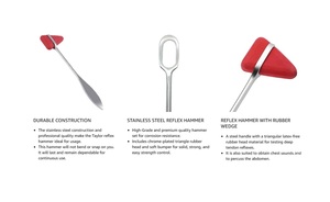 Marteau de percussion neurologique Taylor pour diagnostic médical, test des réflexes, en acier inoxydable, classe I, garantie 1 an, certifié CE - Product Image 2