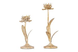 Support à bougie décoratif en métal avec nœud doré, design tendance, porte-bougie conique, décoration de luxe pour la maison - Product Image 5