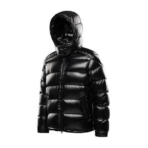 Chaqueta Acolchada con Capucha para Hombre, Negra, Informal, de Invierno, Resistente al Viento, con Cierre de Cremallera, Corte Regular, Color Sólido, Exterior de Nailon - Product Image 2