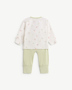 Ensemble 2 pièces pour bébé garçon, manches longues, imprimé, en modal et élasthanne, avec boutons-pression, pour nouveau-né, ODM Vietnam - Product Image 2