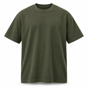 Camiseta Japonesa de Algodón Lavado de Alto Gramaje (265 GSM) para Hombre, Corte Relajado, Cuello Redondo, Manga Corta, Estilo Casual Urbano, Orgánica Premium - Product Image 4